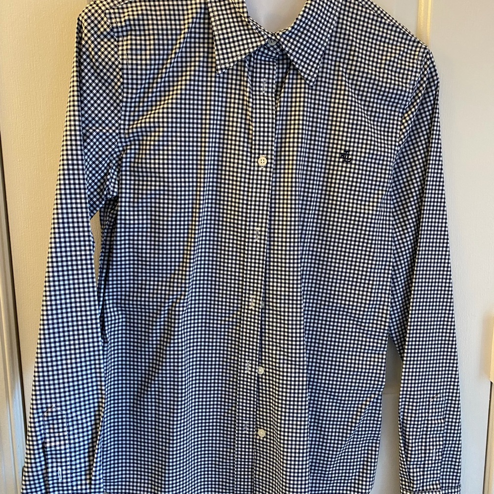 Women’s Ralph Lauren Black and White Gingham Button-Up Shirt
